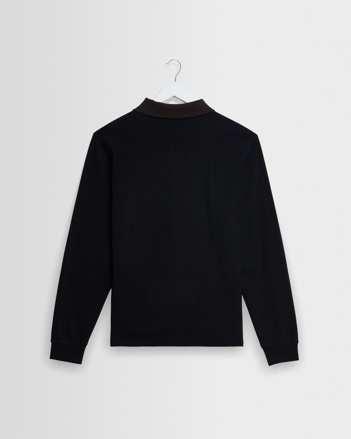 Pendal - Black And Brown Long-Sleeve Organic Cotton Polo