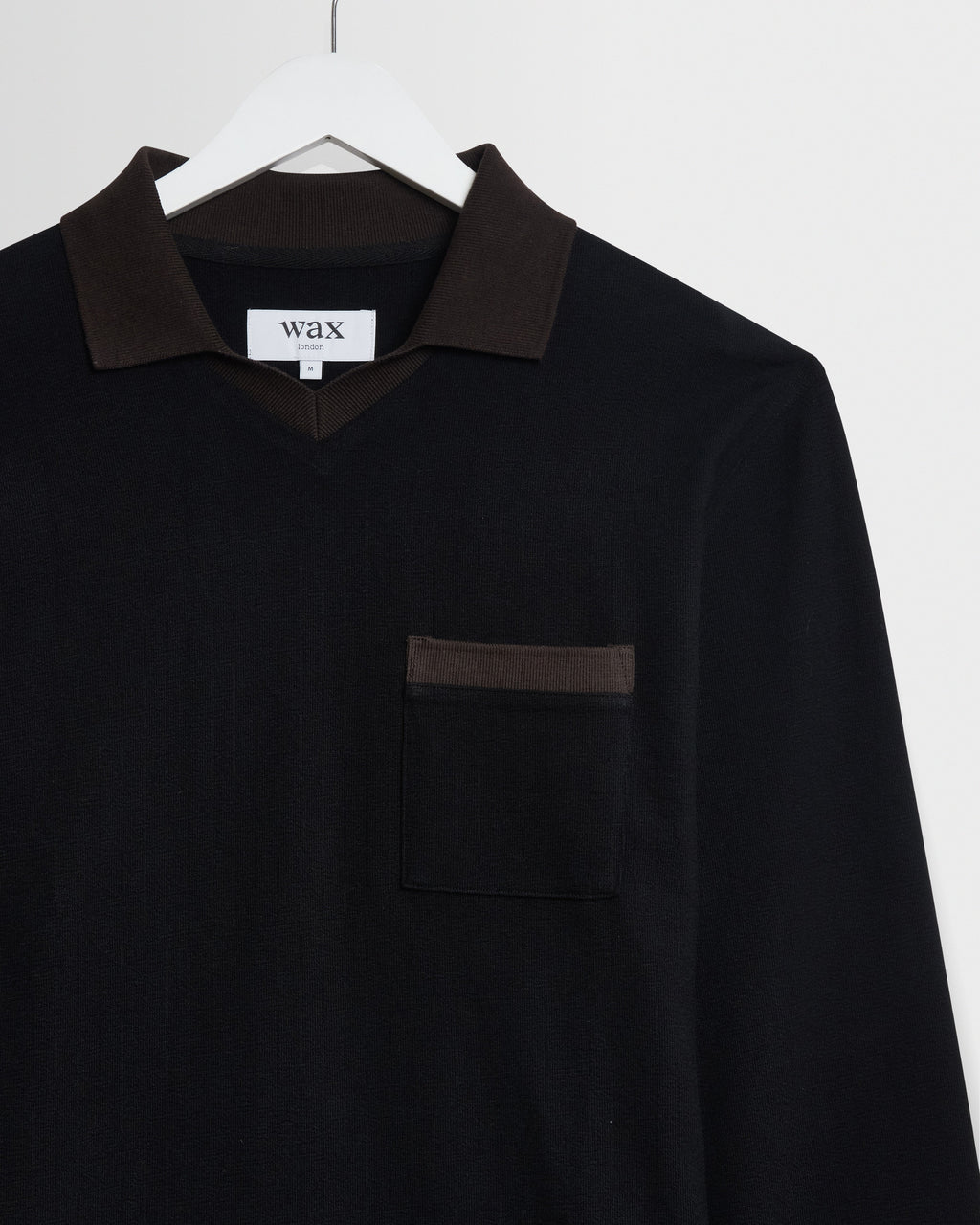 Pendal - Black And Brown Long-Sleeve Organic Cotton Polo