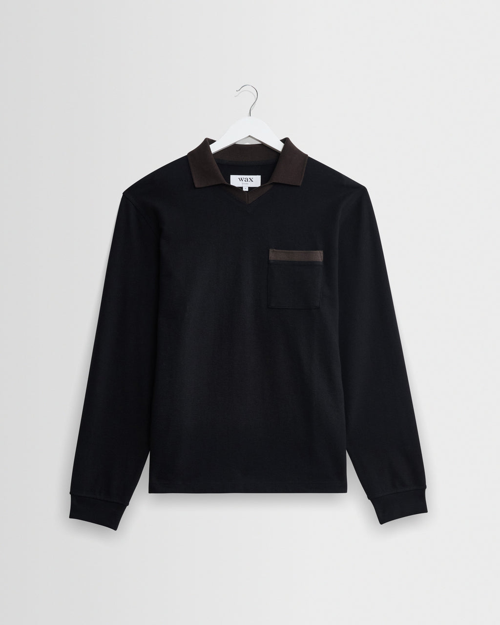 Pendal - Black And Brown Long-Sleeve Organic Cotton Polo
