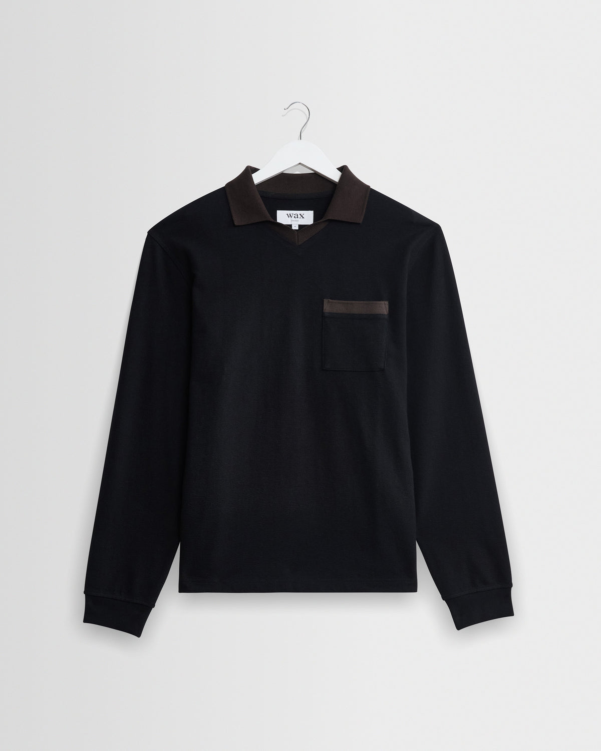Pendal - Black And Brown Long-Sleeve Organic Cotton Polo