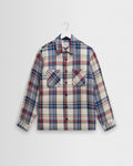 Whiting - Ecru And Red Jazz Weave Check Overshirt