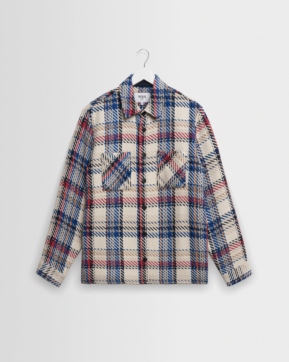 Whiting - Ecru And Red Jazz Weave Check Overshirt