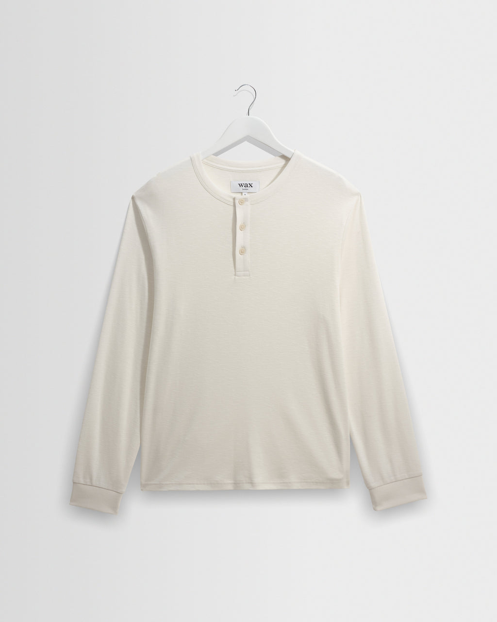Caleb - Ecru Brushed Organic Cotton Henley Long-Sleeve T-Shirt