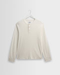 Caleb - Ecru Brushed Organic Cotton Henley Long-Sleeve T-Shirt
