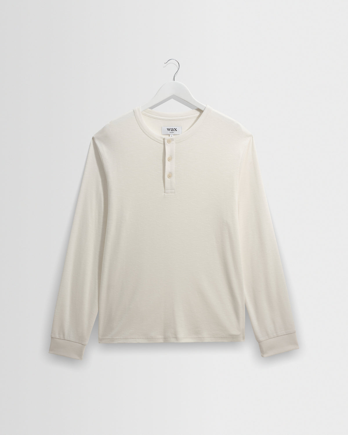 Caleb - Ecru Brushed Organic Cotton Henley Long-Sleeve T-Shirt