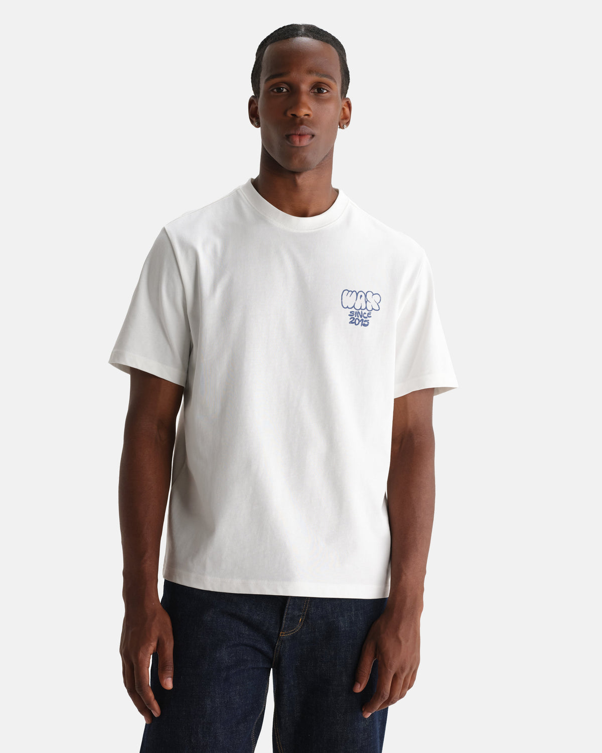 Dean - Off White Grid Sketch Graphic T-Shirt