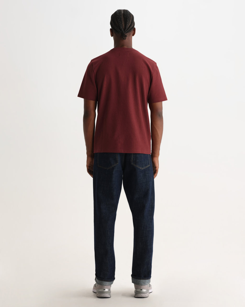 Dean - Maroon Textured Organic Cotton T-Shirt