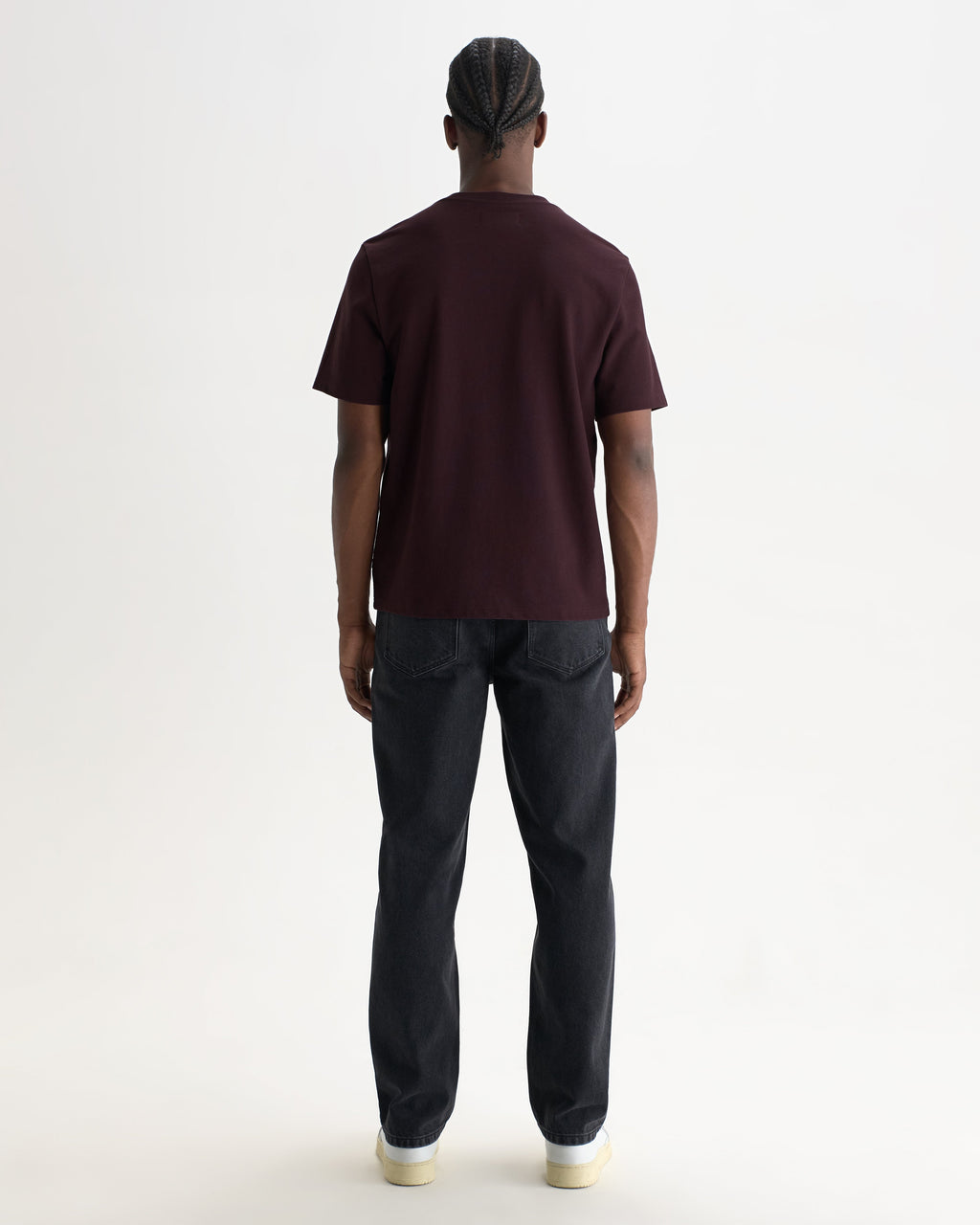 Dean - Dark Purple Textured Organic Cotton T-Shirt