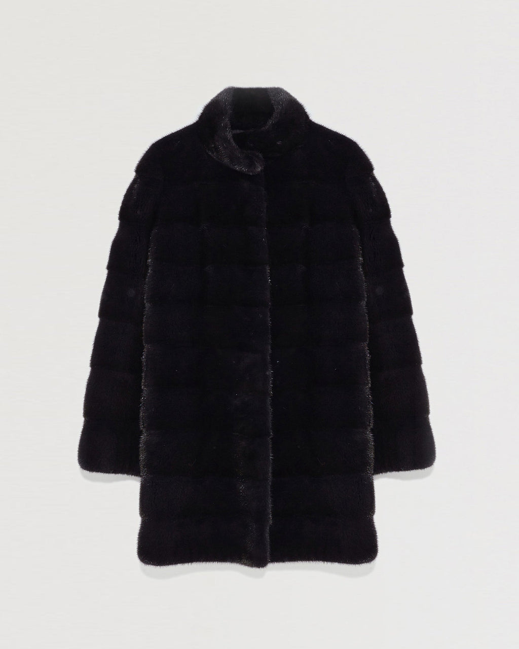 Long mink fur jacket with collar