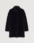 Long mink fur jacket with collar
