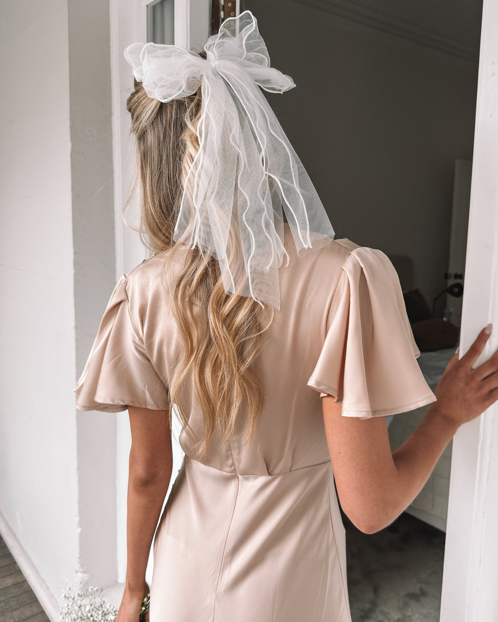 Danna Hair Bow - Cream | Women's Satin Hair Bow