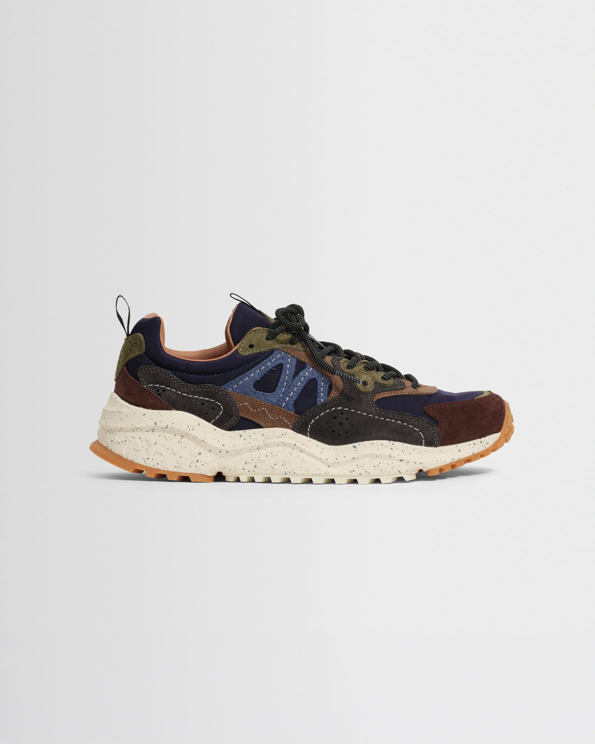 Flower Mountain - Brown And Black Suede And Nylon Solin Trainers