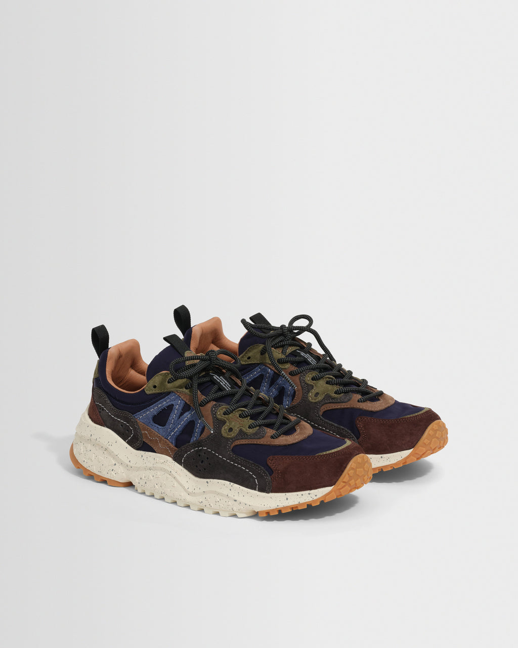 Flower Mountain - Brown And Black Suede And Nylon Solin Trainers