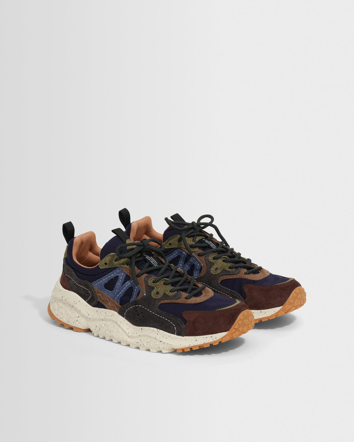 Flower Mountain - Brown And Black Suede And Nylon Solin Trainers
