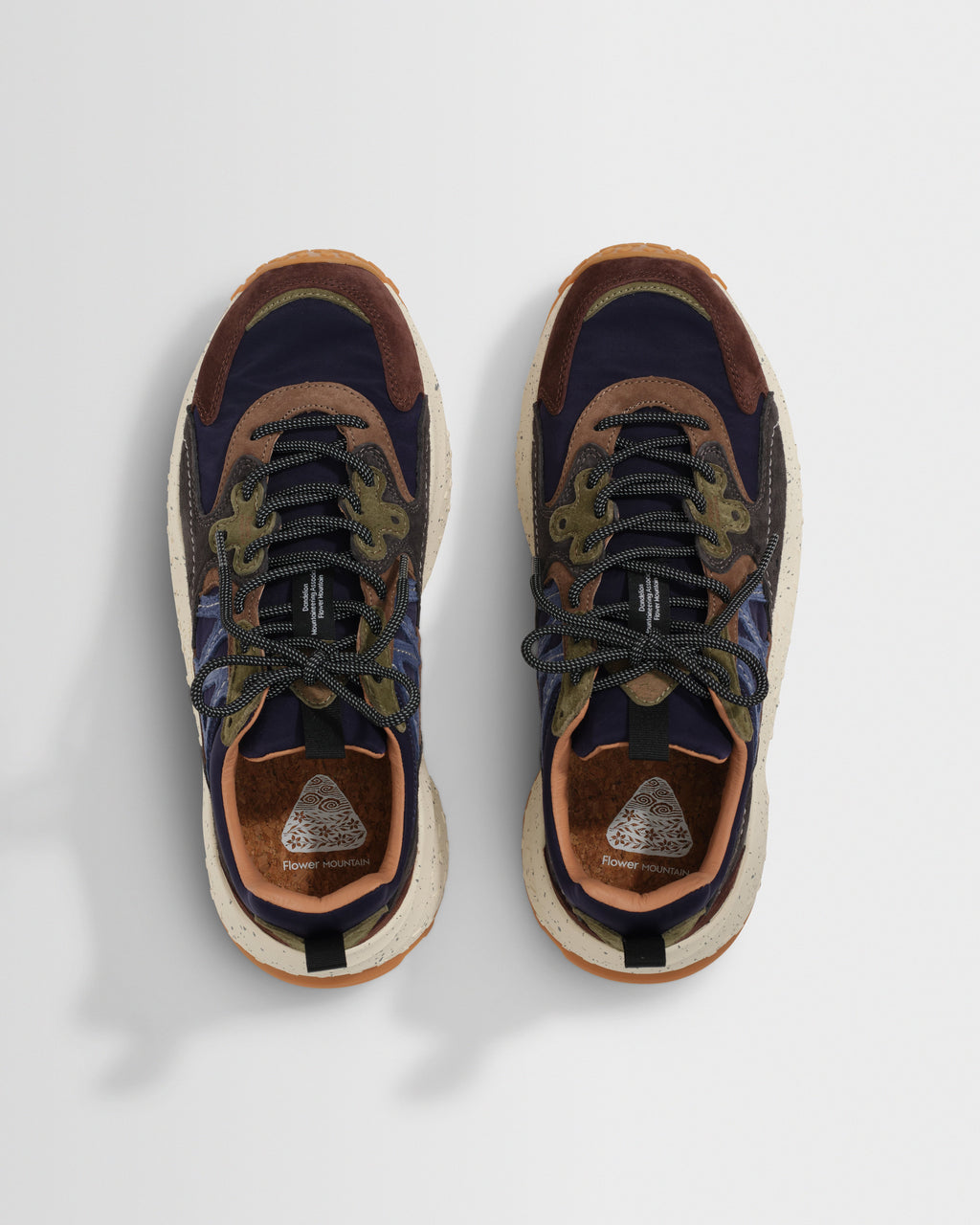 Flower Mountain - Brown And Black Suede And Nylon Solin Trainers