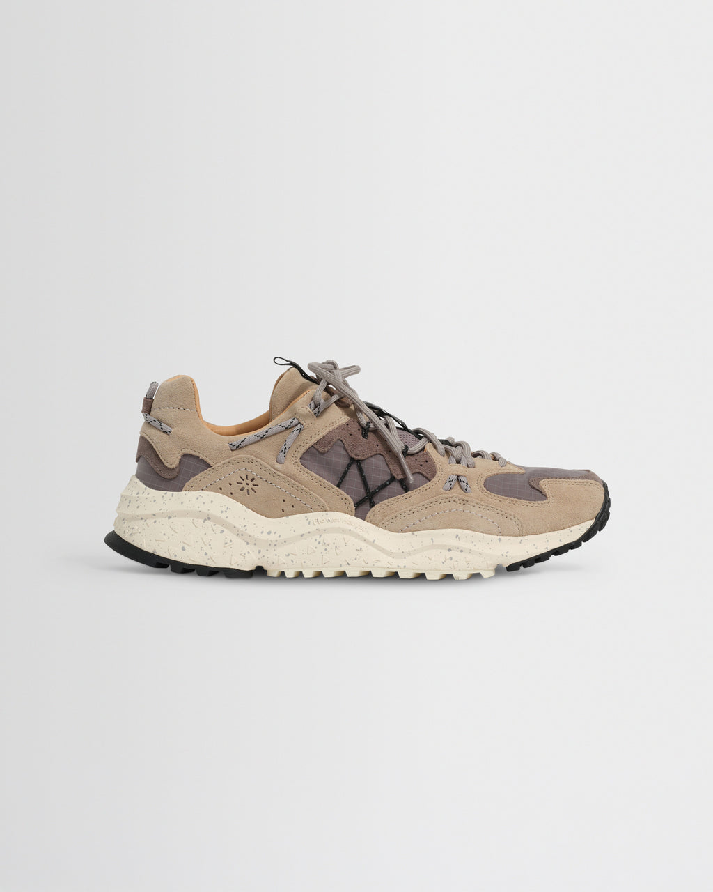Flower Mountain - Beige And Grey Cow Suede Yamabushi Trainers