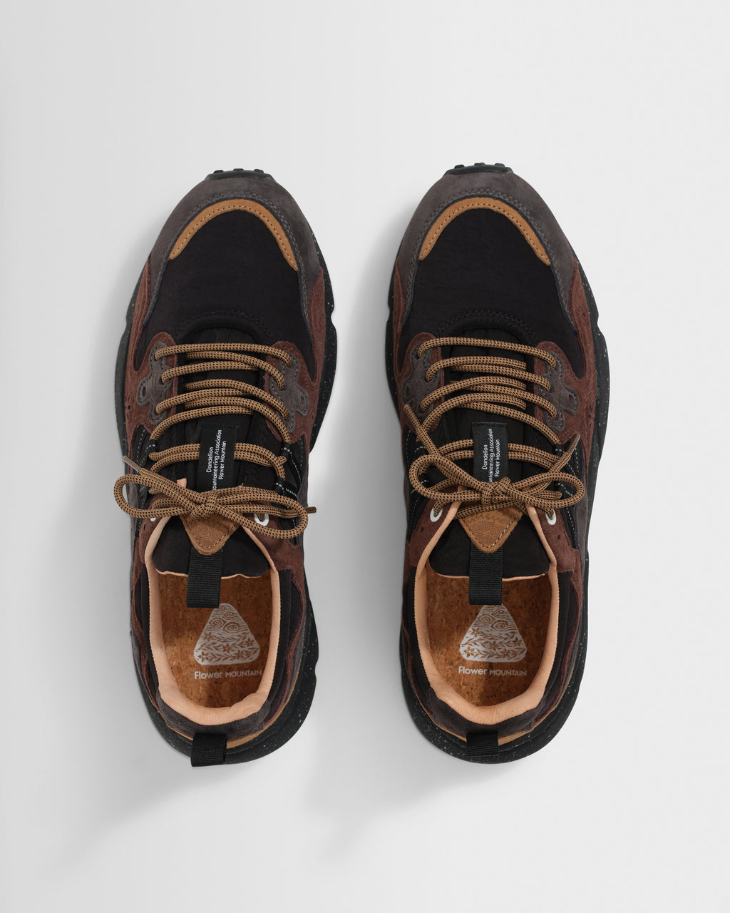 Flower Mountain - Dark Grey And Dark Brown Suede And Nylon Yamano 3 Trainers