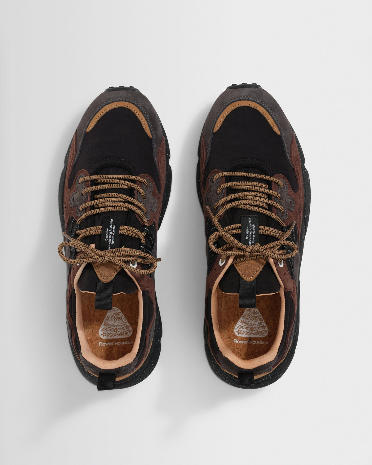Flower Mountain - Dark Grey And Dark Brown Suede And Nylon Yamano 3 Trainers
