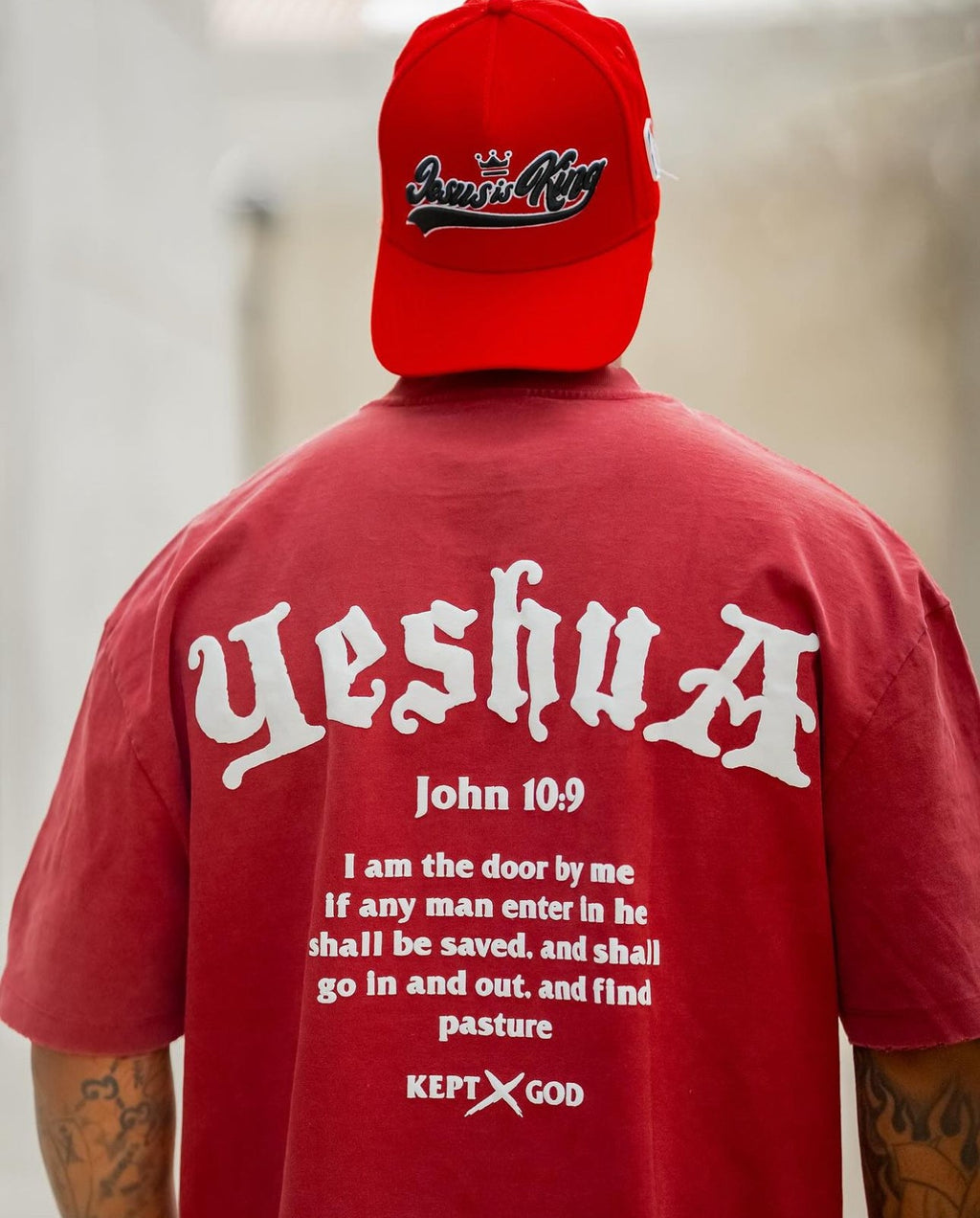 Yeshua Scripture Raw Hem T-Shirt (Oversized Fit)