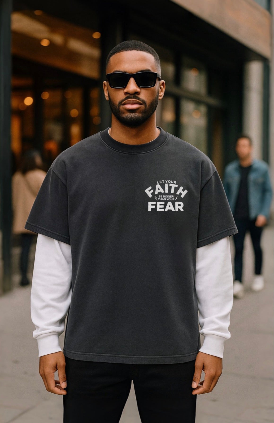 Faith Over Fear Oversized Box 2FER L/S Tee