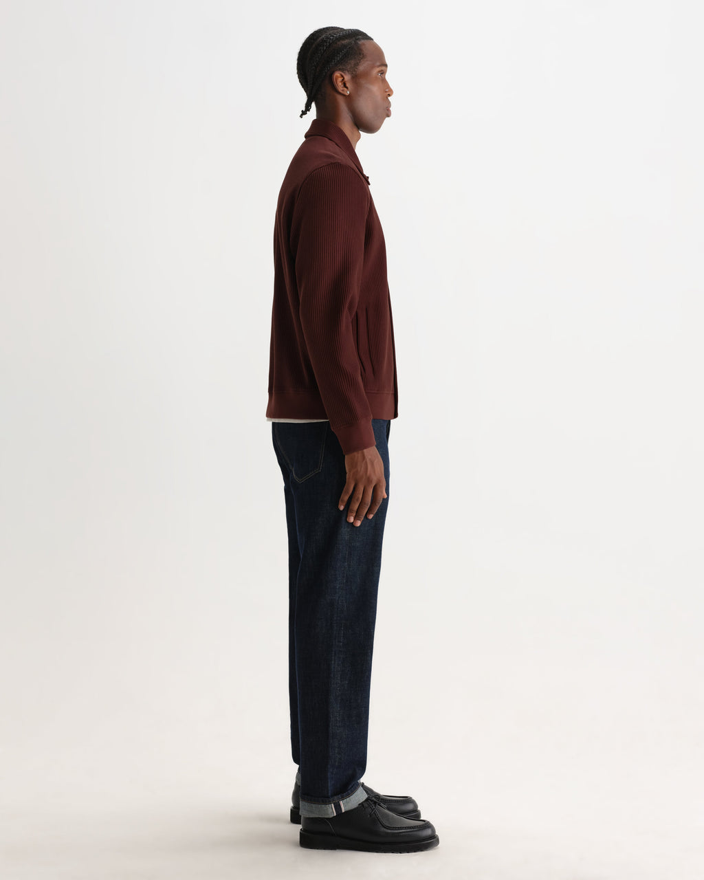 Hays - Dark Burgundy Structured Waffle Overshirt