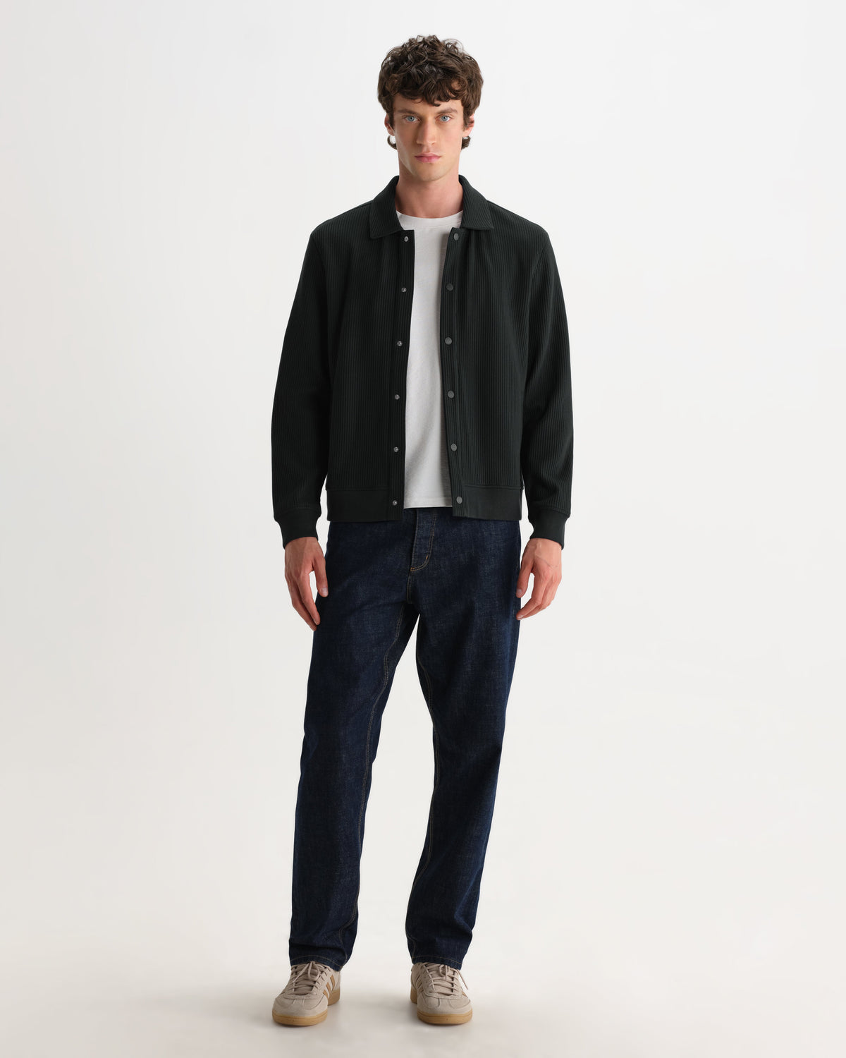 Hays - Dark Green Structured Waffle Overshirt
