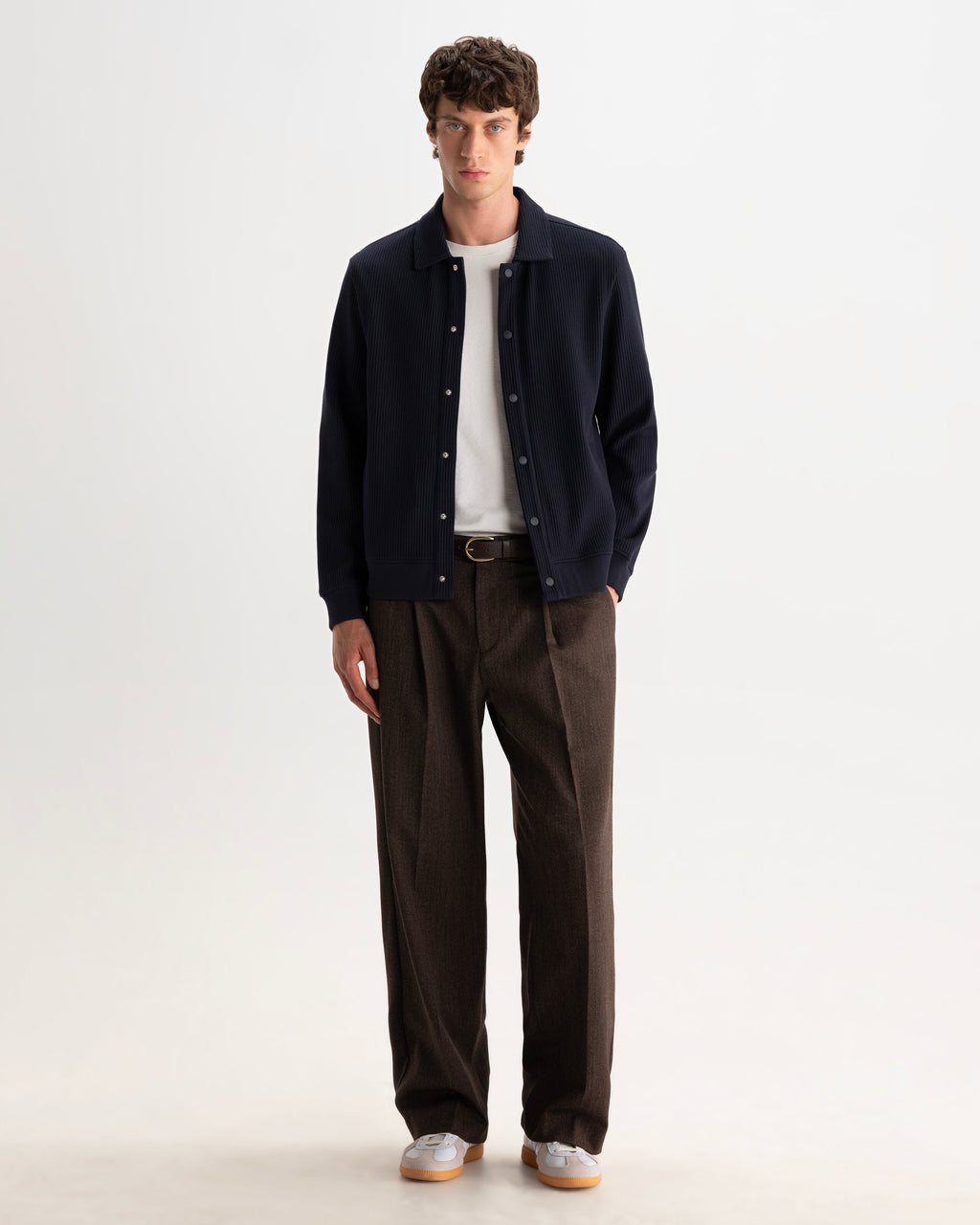 Hays - Navy Structured Waffle Overshirt