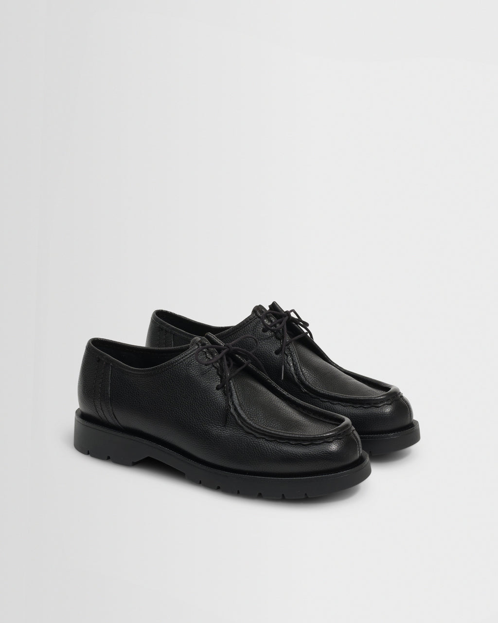 Kleman - Black Grained Leather Padror Shoes