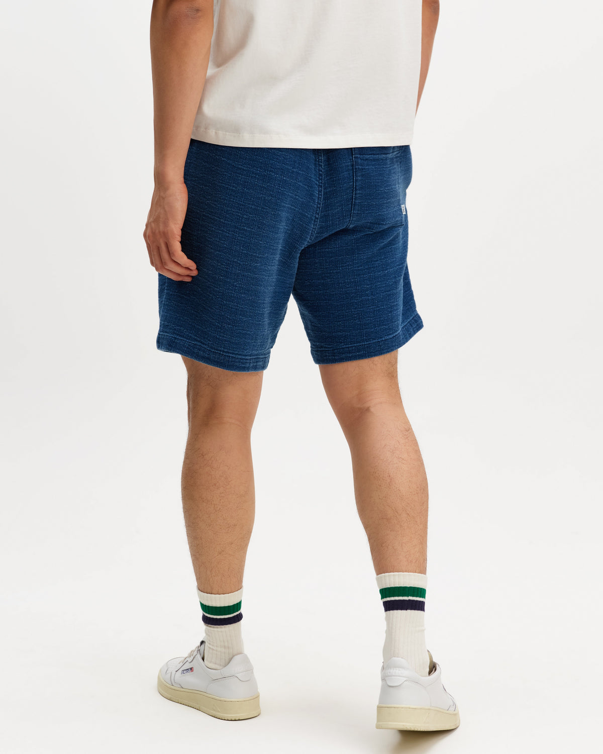Kurt - Indigo Dobby Textured Organic Cotton Shorts