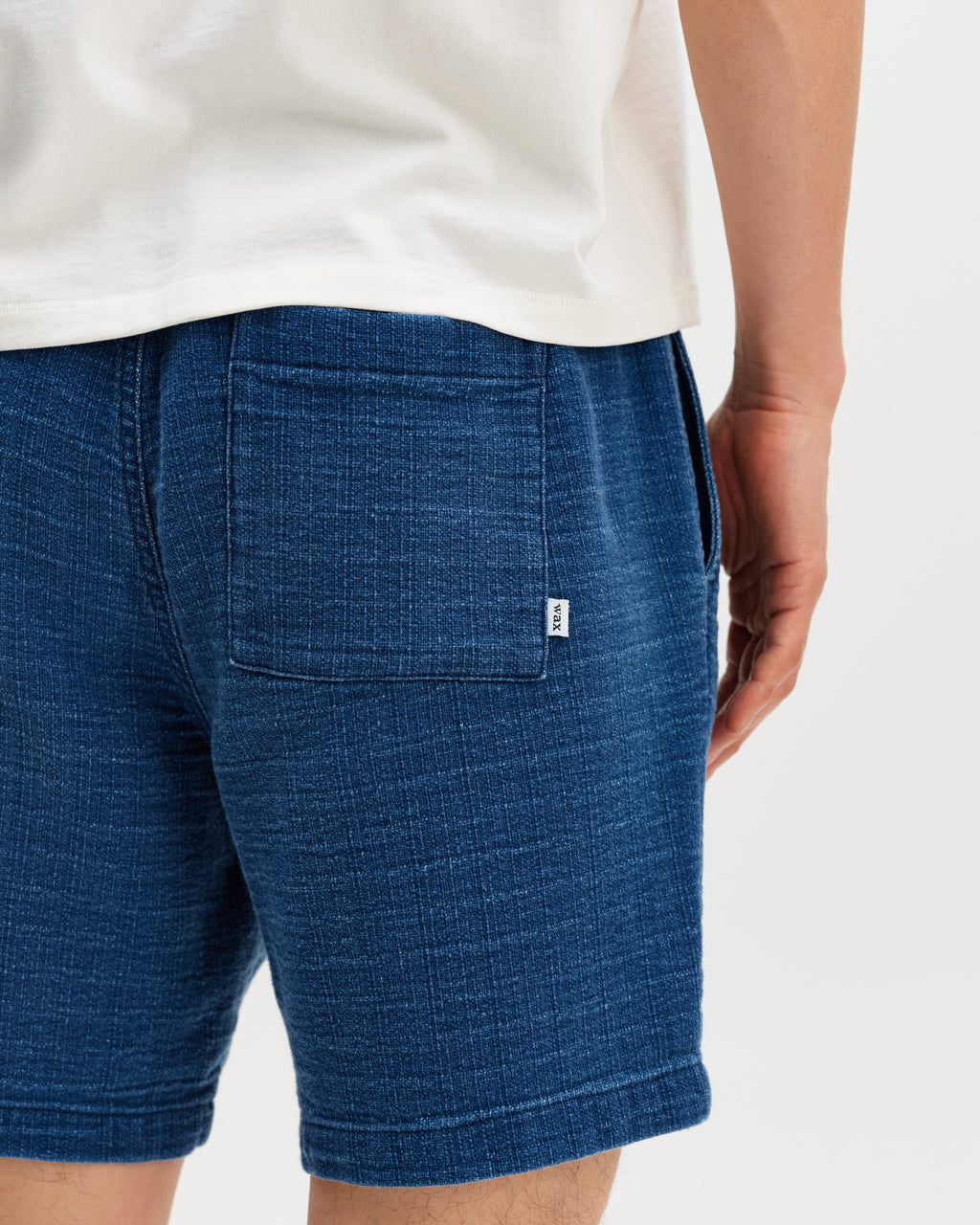 Kurt - Indigo Dobby Textured Organic Cotton Shorts