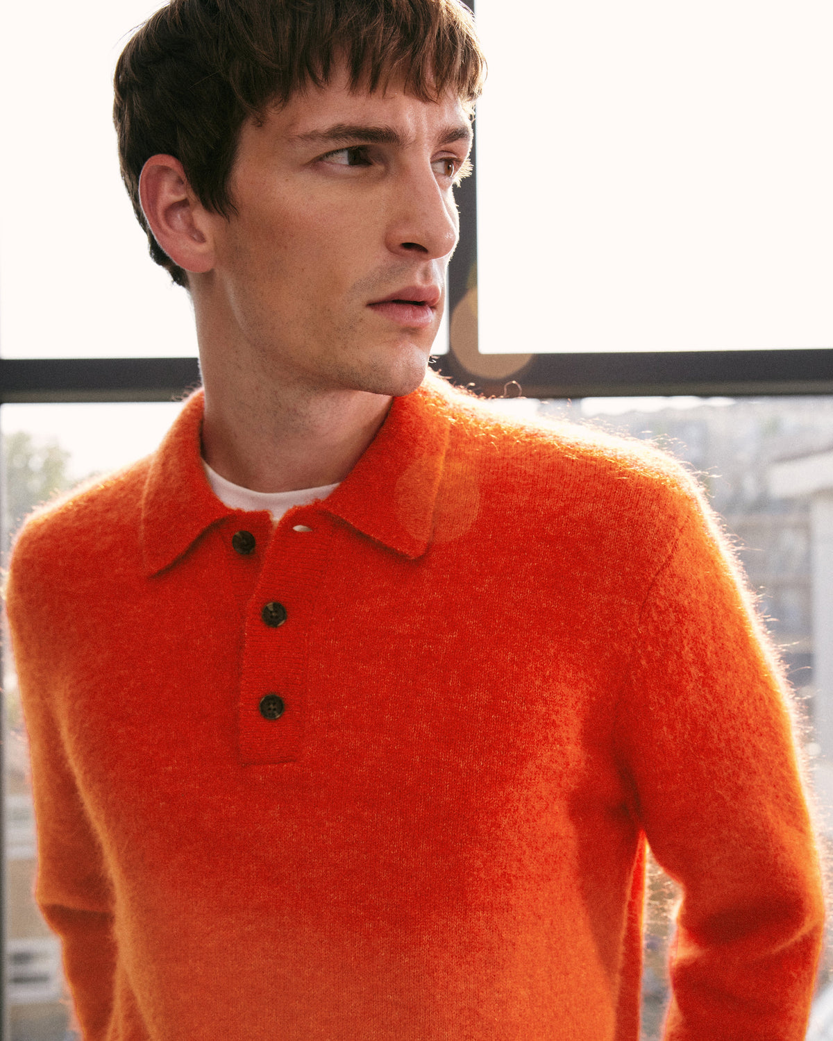 Ashford - Orange Fluffy Wool Polo
