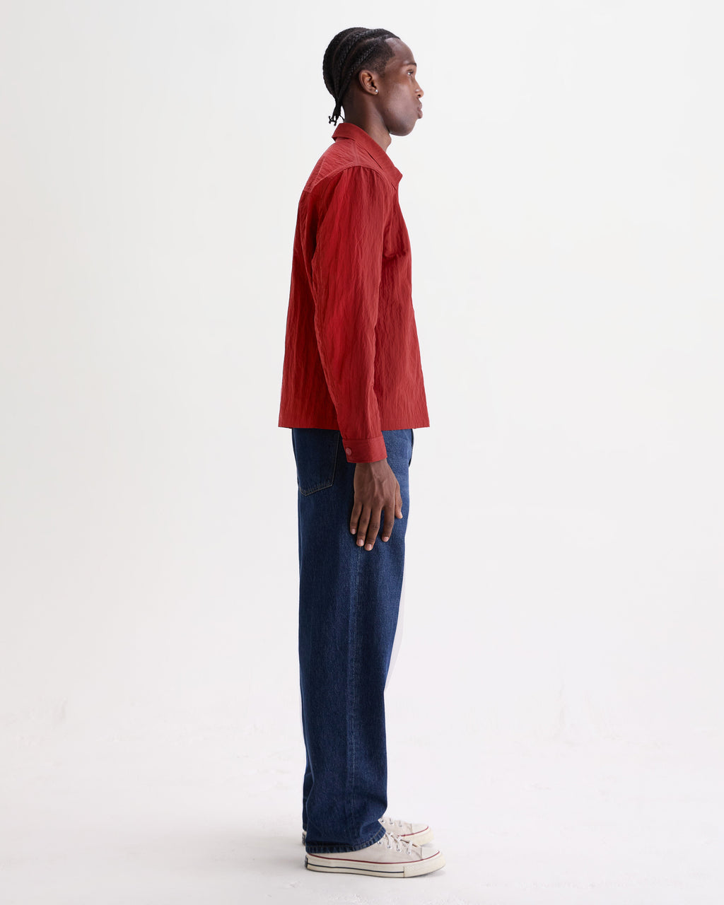 Lytton - Red Crinkle Nylon Overshirt