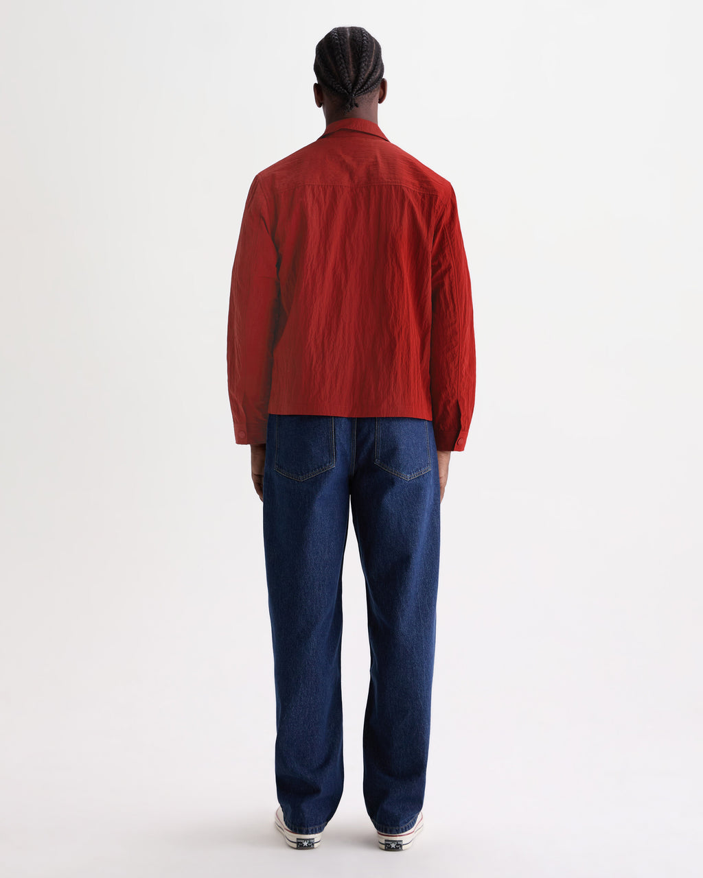 Lytton - Red Crinkle Nylon Overshirt