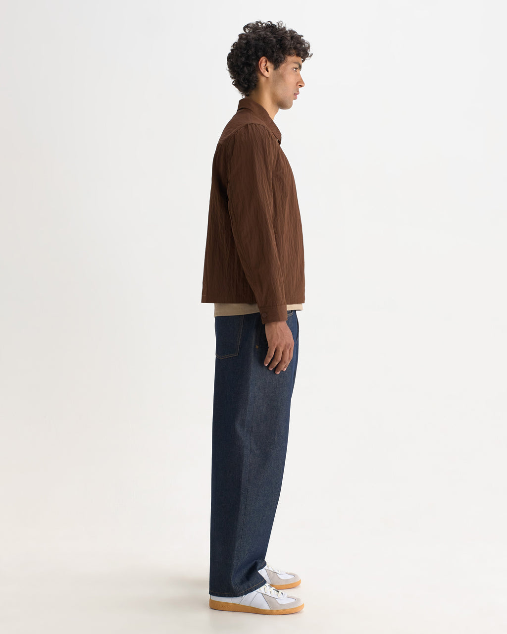 Lytton - Brown Crinkle Nylon Overshirt