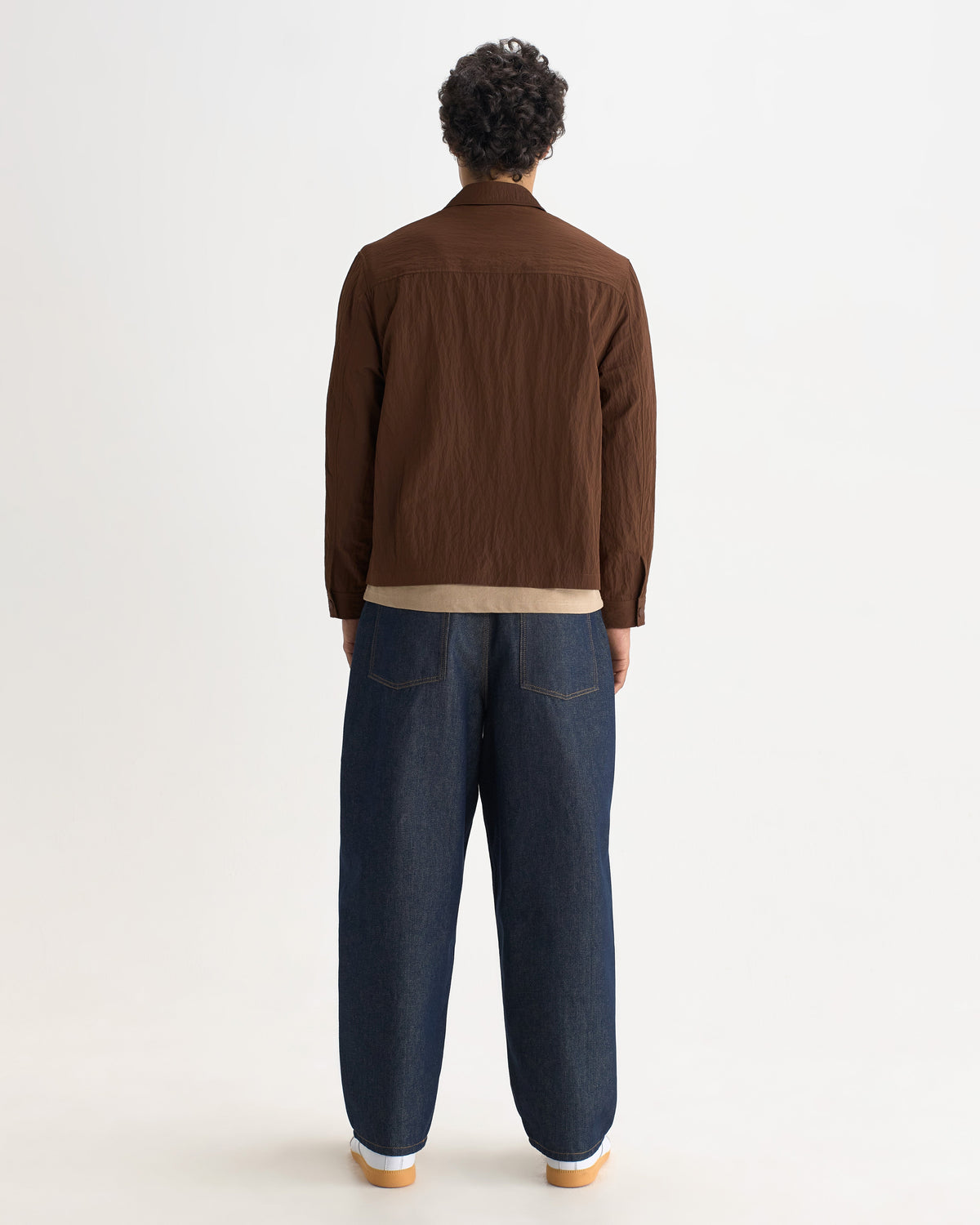 Lytton - Brown Crinkle Nylon Overshirt