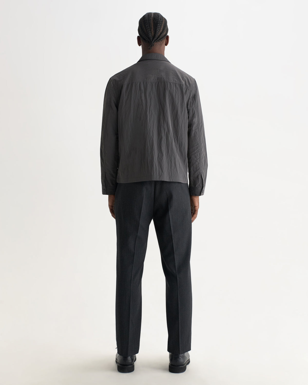 Lytton - Charcoal Crinkle Nylon Overshirt