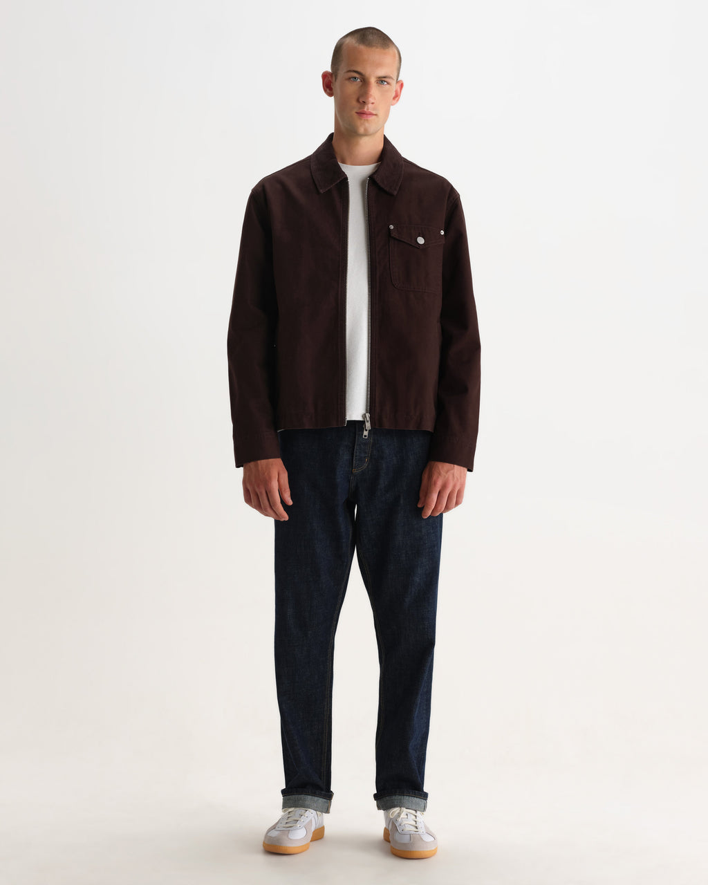 Mason - Dark Brown Peached Canvas Work Jacket