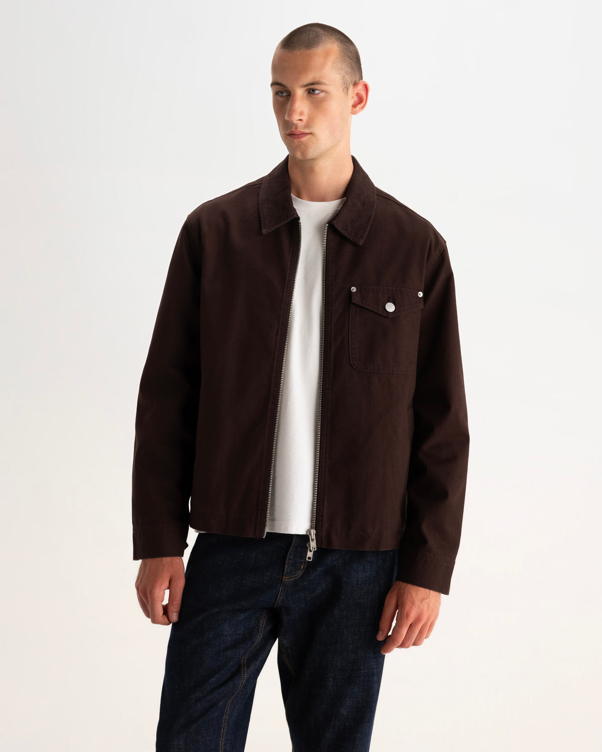 Mason - Dark Brown Peached Canvas Work Jacket