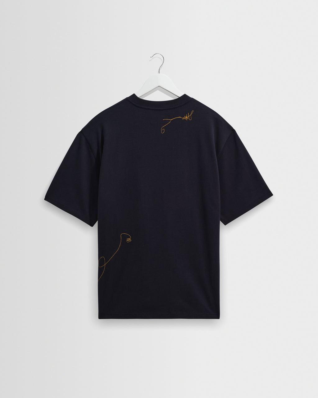 Milton - Navy And Gold Trailing Logo Organic Cotton T-Shirt