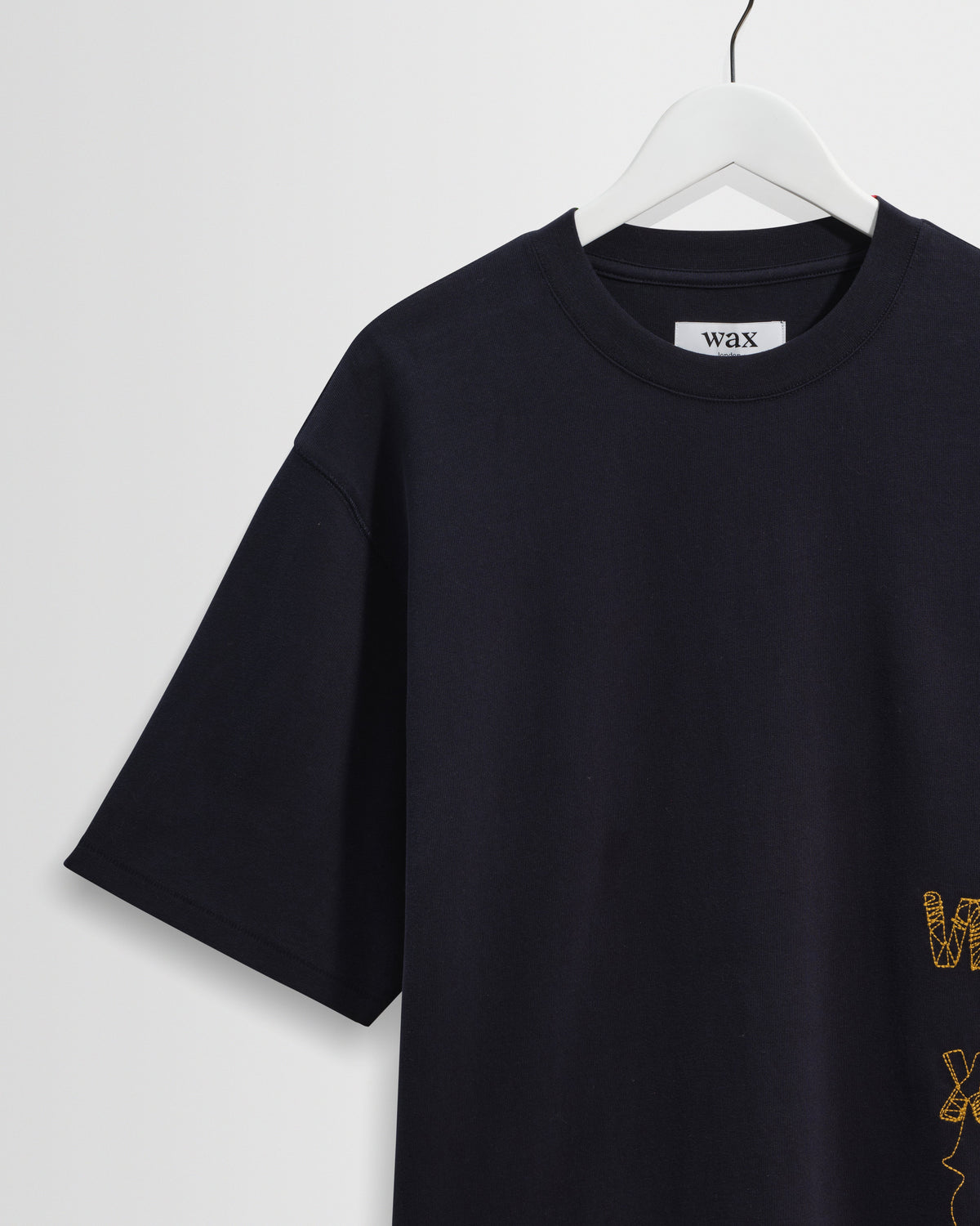 Milton - Navy And Gold Trailing Logo Organic Cotton T-Shirt