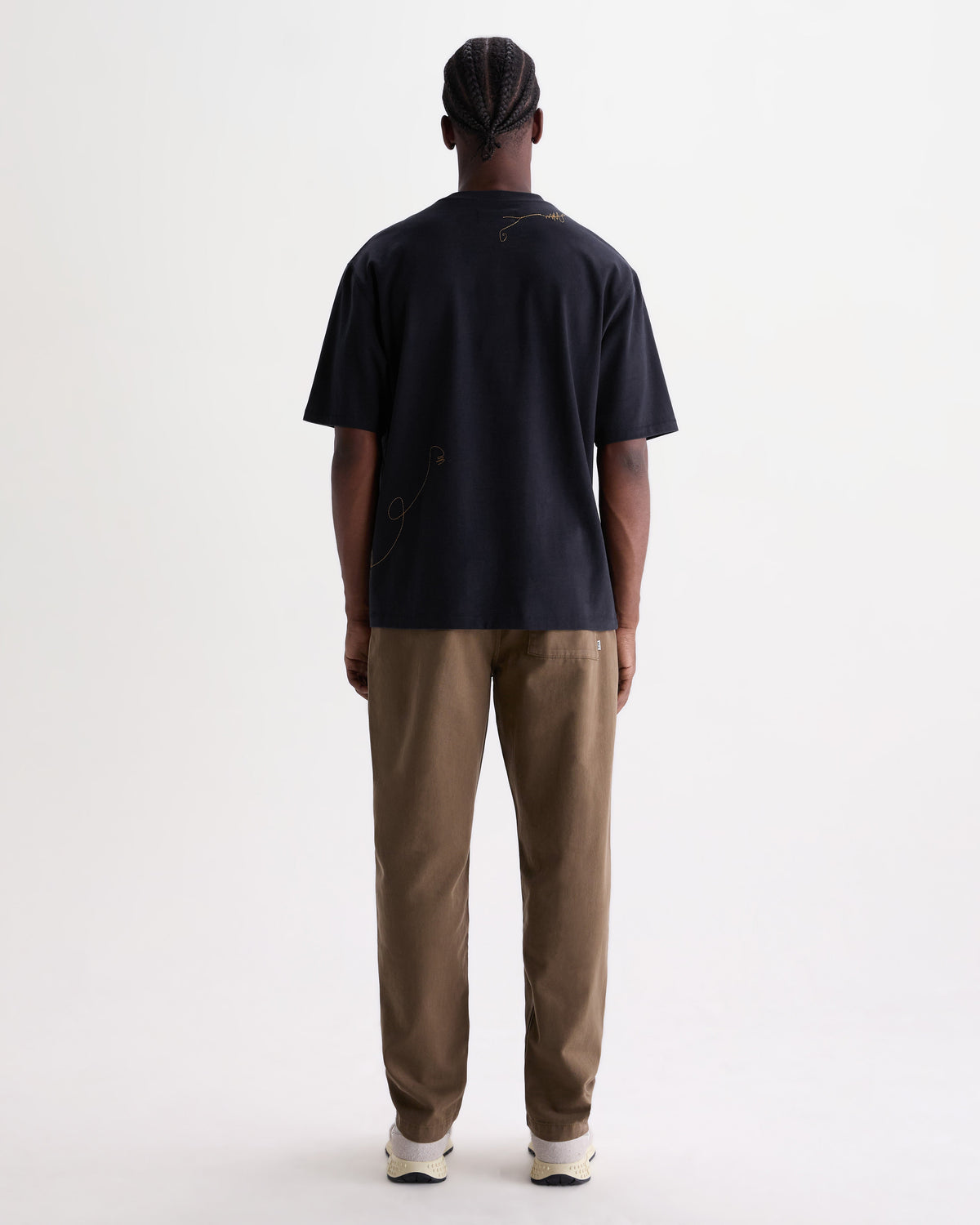 Milton - Navy And Gold Trailing Logo Organic Cotton T-Shirt