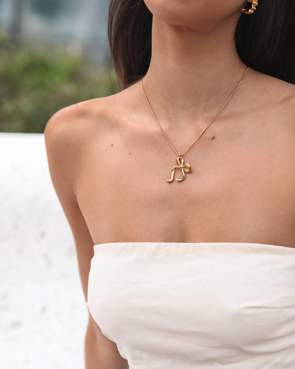 Maisha Necklace - Gold | Women's Bow Pendant Necklace