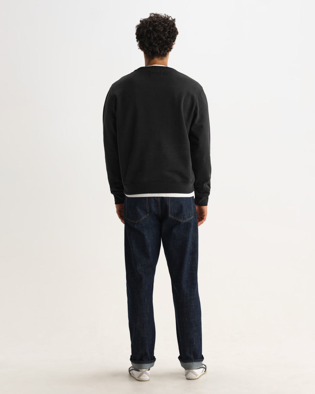 Sidney - Washed Black Brushed Organic Cotton Sweatshirt