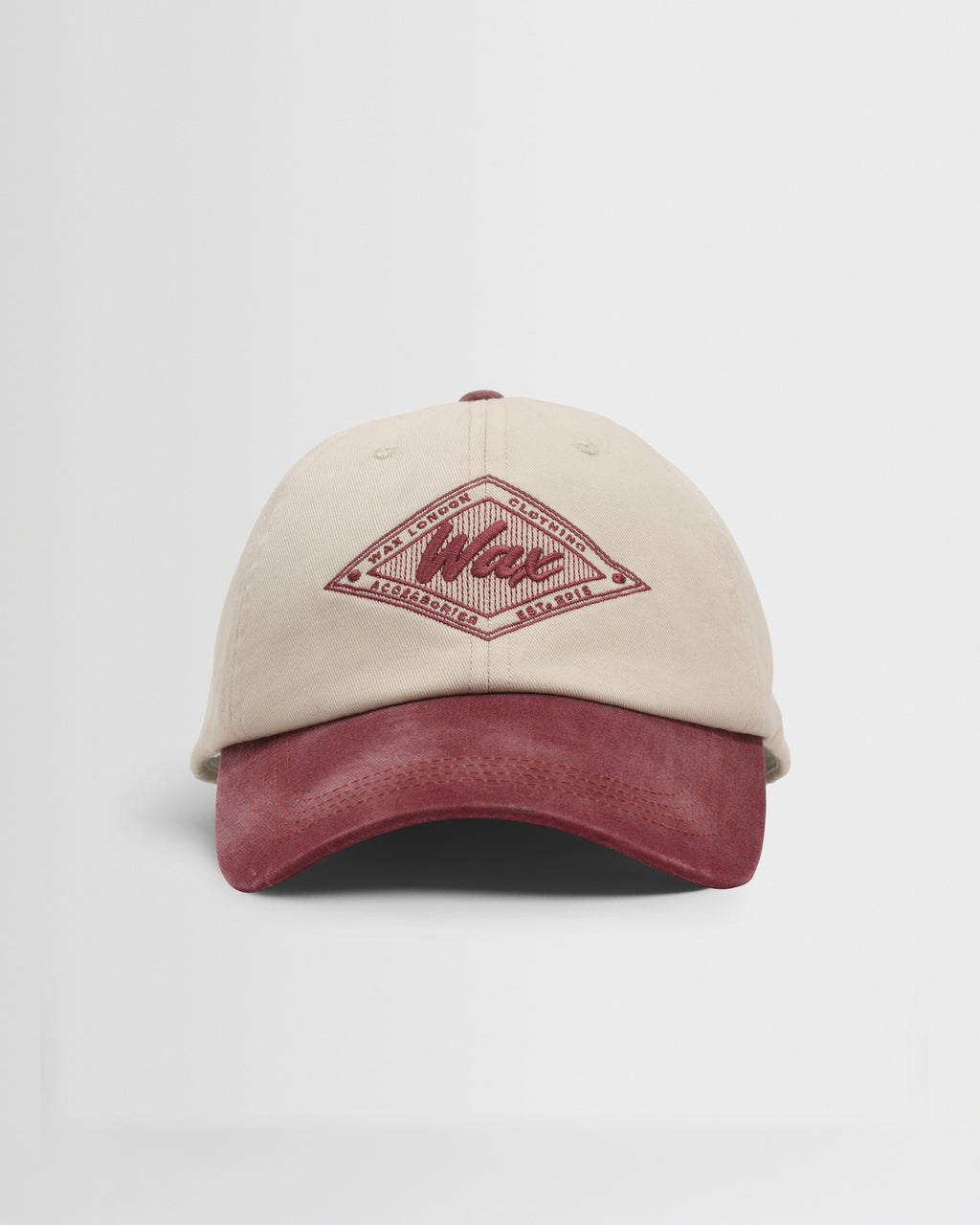 Spencer - Ecru And Burgundy Badge Cotton Sports Cap