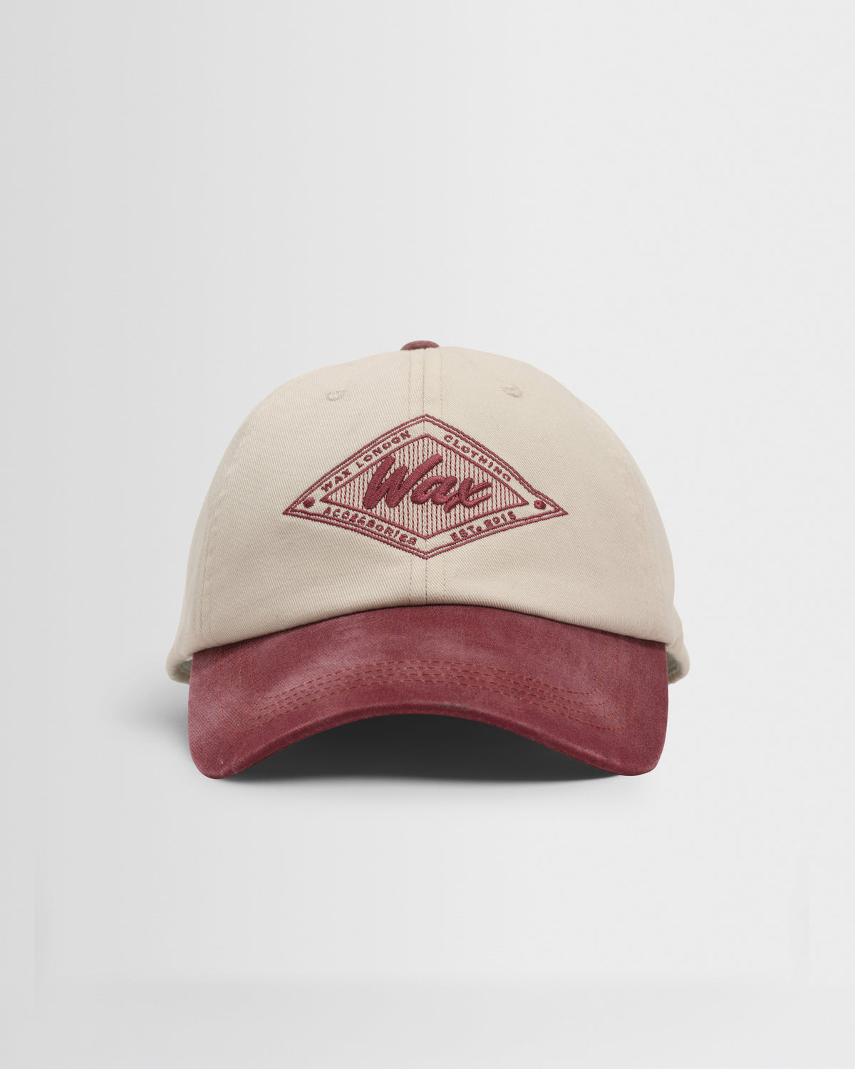 Spencer - Ecru And Burgundy Badge Cotton Sports Cap
