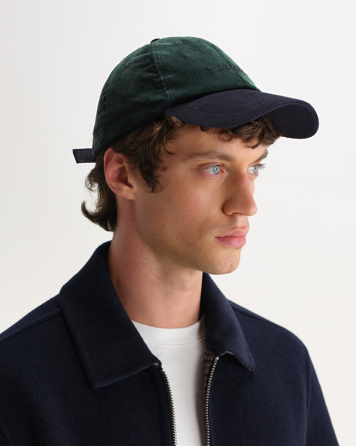 Spencer - Green And Navy Corduroy Sports Cap