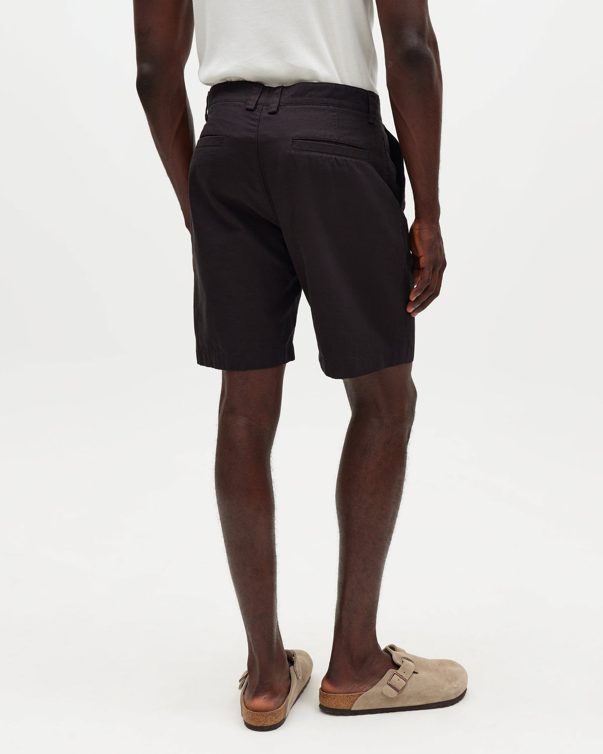 Trinity - Black Cotton Tencel Shorts