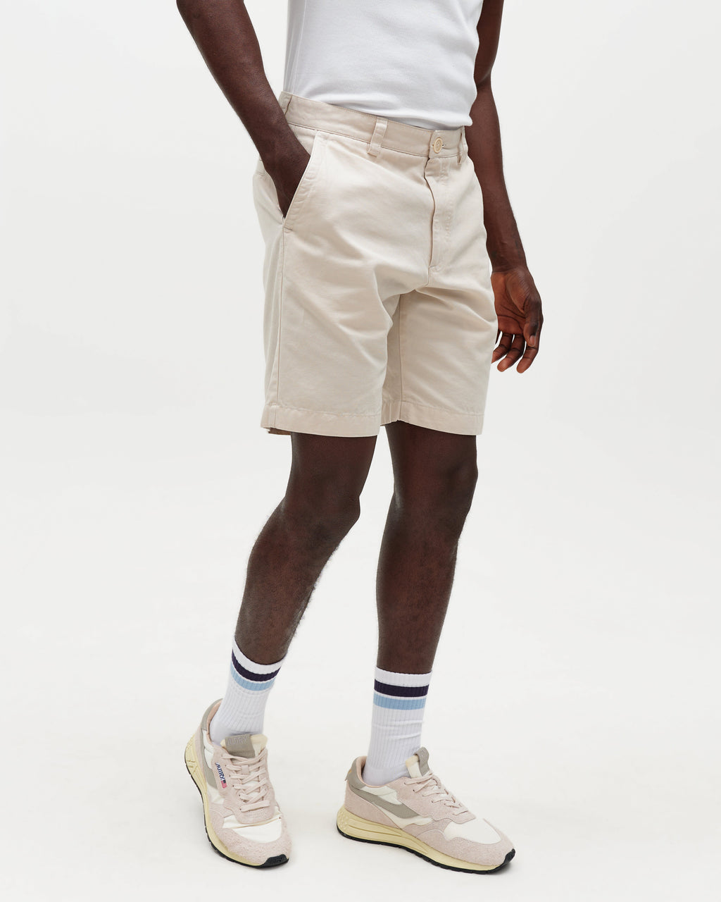 Trinity - Stone Cotton Tencel Shorts