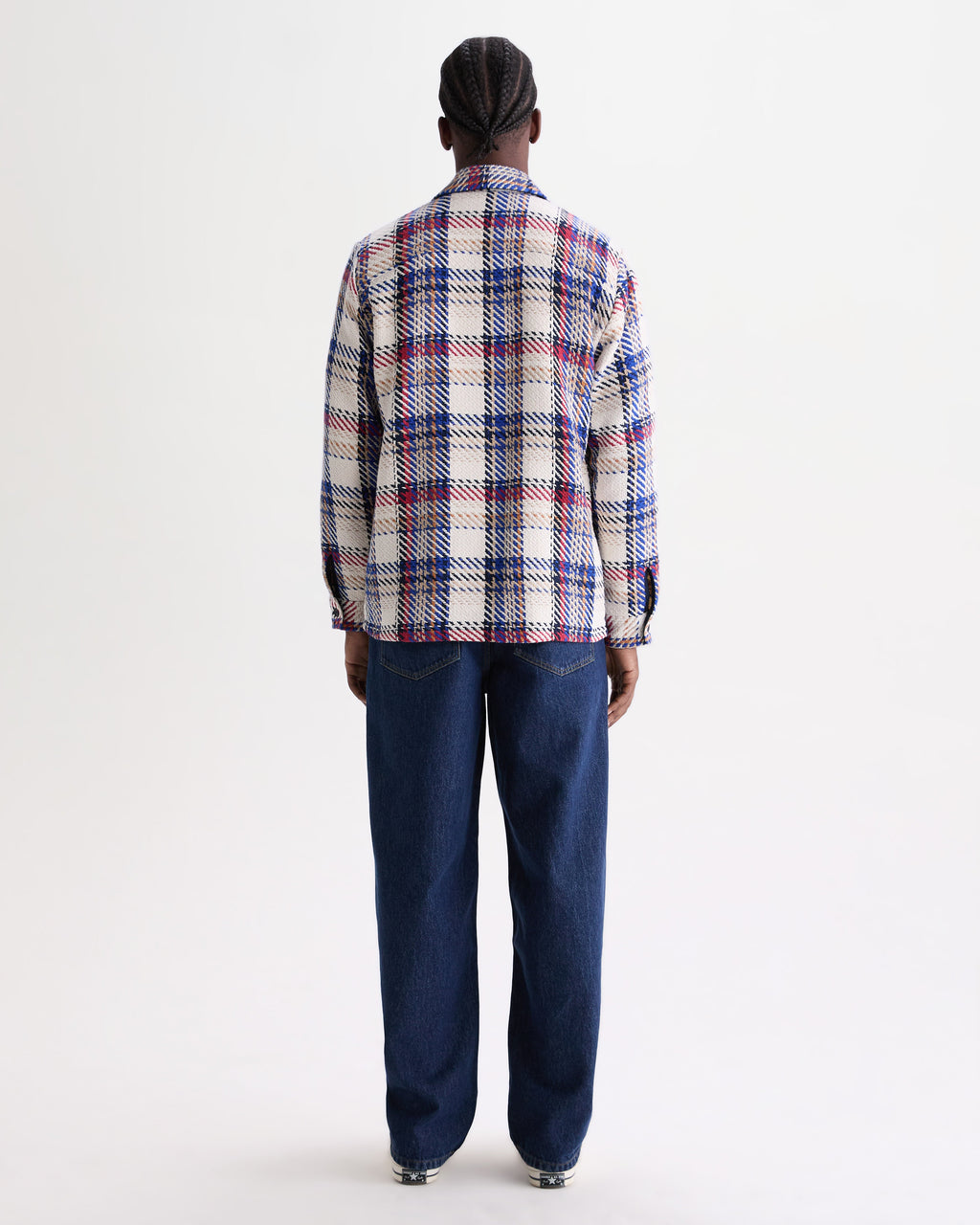 Whiting - Ecru And Red Jazz Weave Check Overshirt