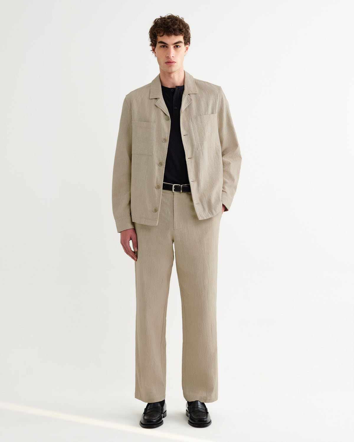 Aldred - Natural Linen-Cotton Revere Overshirt